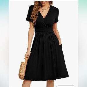 WEACZZY Women's Summer Short Sleeve Casual Dresses V-Neck